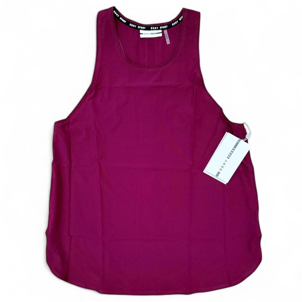 DKNY Womens Racerback Logo Back Tank Top Size M - Picture 2 of 4